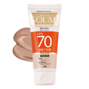 Rainha Solar  Protetor Solar Facial Com Fps 70 Cor de Base  40 G Bege Medio