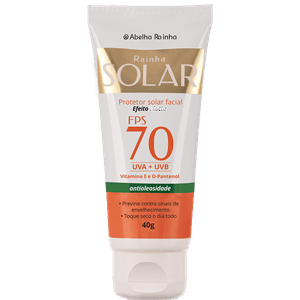 Rainha Solar  Protetor Solar Facial  Anti Oleosidade Fps70  40g